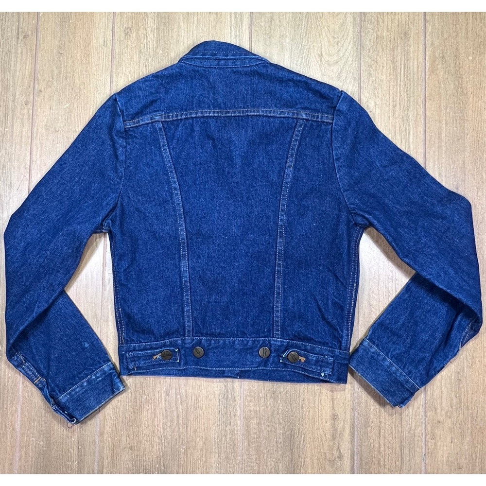 Wrangler Vintage Denim Trucker Jacket Made in USA Blue Cotton B1457PW Size 9 - Picture 10 of 11